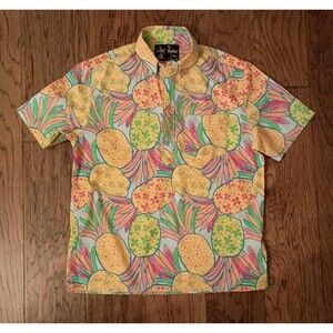 Chubbies The Nutter Shirt Mens M Hawaiian Pineapple Popover Short Sleeve Batik
